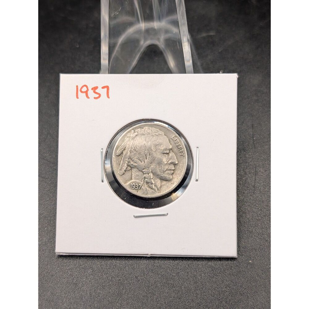 1937 Buffalo Nickel Sharp Bold Readable Date Vintage United States